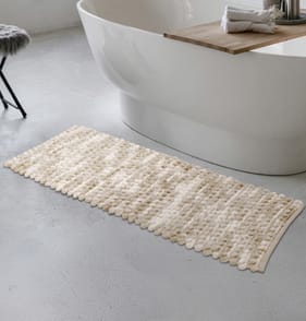 Home Collection Bobble Runner Bath Mat - Beige