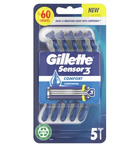 Gillette Sensor3 Comfort Men's Disposable Razor 5 Pack