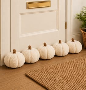 The Lifestyle Edit Draft Excluder Pumpkin - Cream