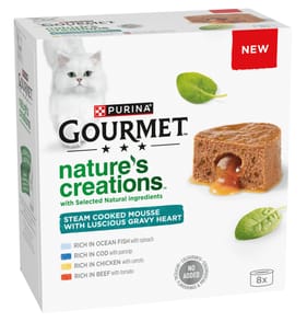 Gourmet Nature's Creations Gravy Heart Wet Cat Food 8x85g