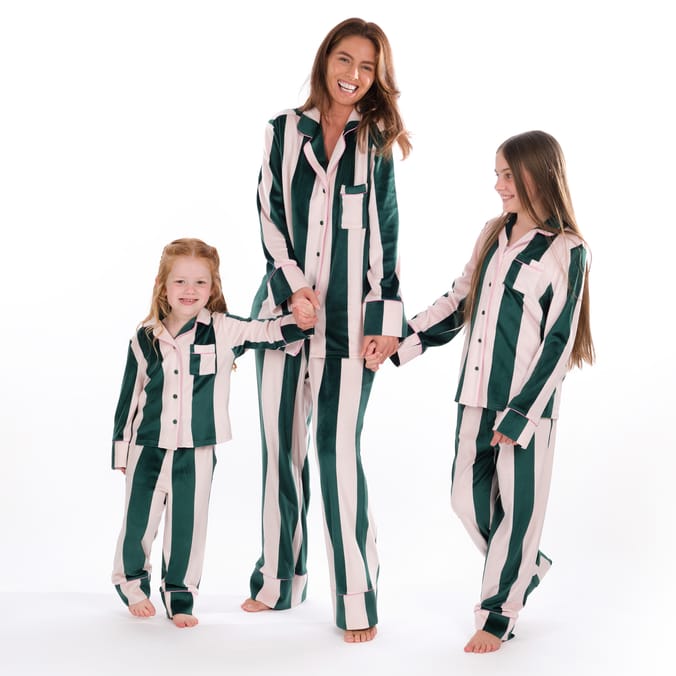 Originals Ladies Pink & Green Striped Pyjamas