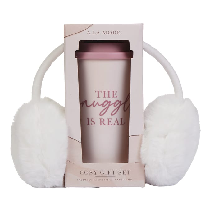 A La Mode Earmuffs and Travel Mug - 'Warm and Cosy'