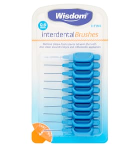 Wisdom Interdental Brushes 0.6mm X-Fine 10's