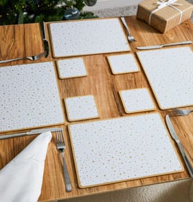Festive Feeling Placemats & Coasters - Gold