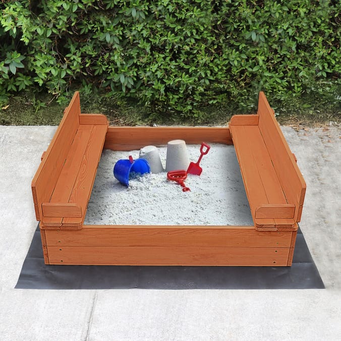Liberty House Toys Kids Sandpit With Seating And Cover
