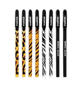 Zebra Smooth Stick Animal Pens 8 Pack