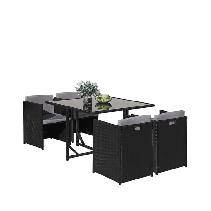 The Outdoor Living Collection Vienna Cube Set Grey Home Bargains