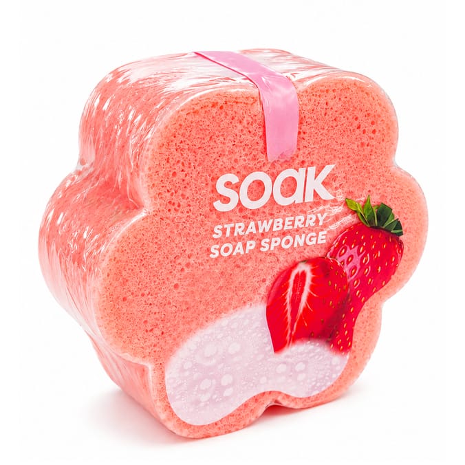  Soak Soap Sponge - Strawberry  