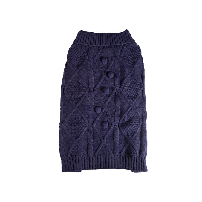 My Pets Cable Knit Jumper Navy