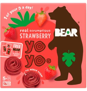 Bear Yoyos Real Fruit Scrumptious Strawberry 5 x 20g