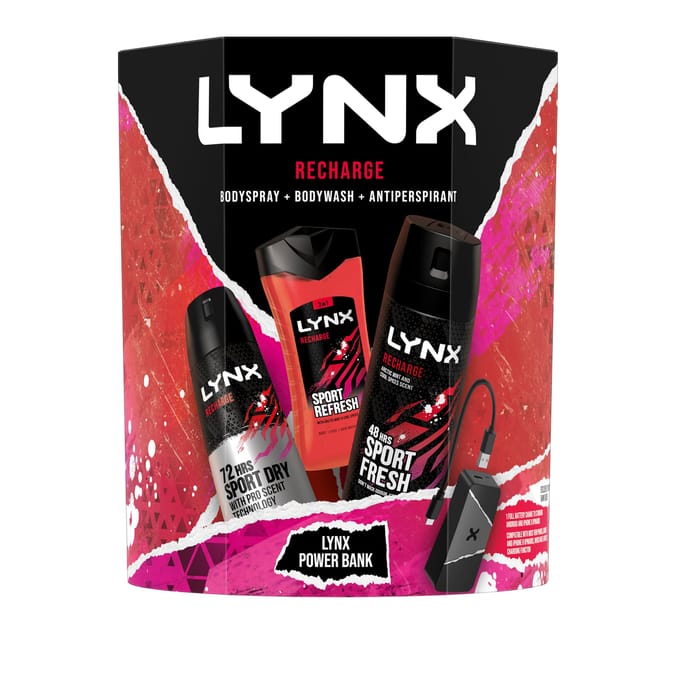 Lynx Deodorant Recharge Trio & Power Bank Gift Set