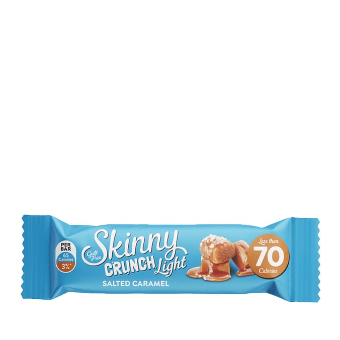 Skinny Crunch Light Salted Caramel 5 Bars Snack x10