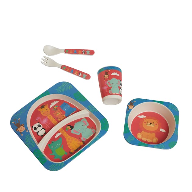 Eco-Friendly Kids Bamboo Dinner Set Home Bargains