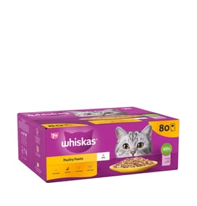 Whiskas Senior 7+ Poultry Feasts in Jelly Wet Cat Food Pouches 80x85g