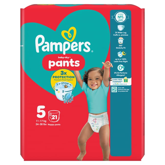 Pampers Baby-Dry Nappy Pants 21's Size 5
