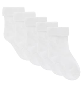 Pure Baby Socks 5 Pack - White 0-6 Months