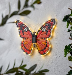 Firefly Solar Light Co Butterfly Solar Wall Art - Orange