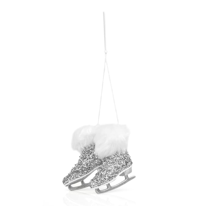 Frosted Spirit Ski Boots Hanging Decoration - Glitter
