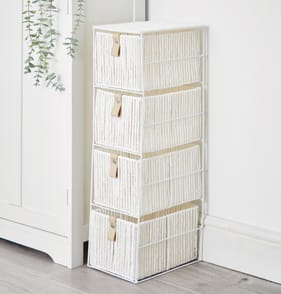 Home Collections 4 Drawer Paper Rope Unit - White