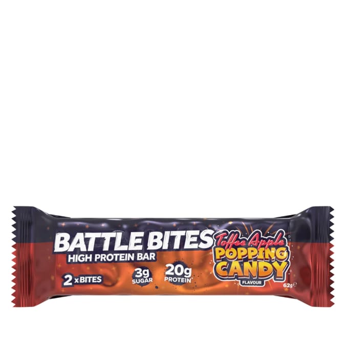 Battle Bites Protein Bar 12 Pack - Toffee Apple Popping Candy