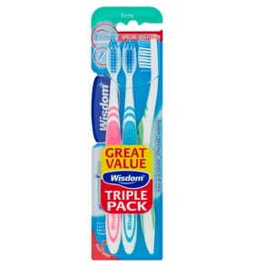 Wisdom Firm Regular Plus Toothbrushes 3 Pack