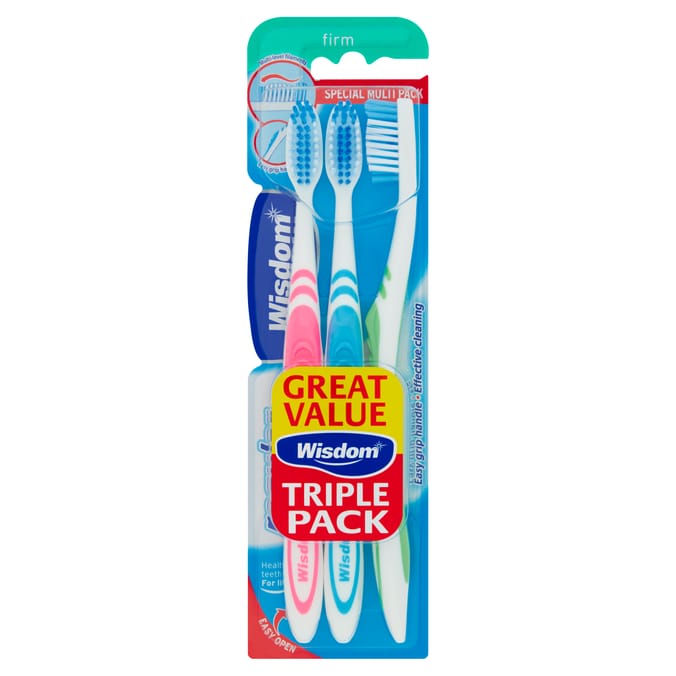 Wisdom Firm Regular Plus Toothbrushes 3 Pack