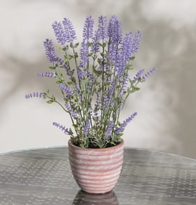 Jardin Artificial Lavender In Rustic Pot