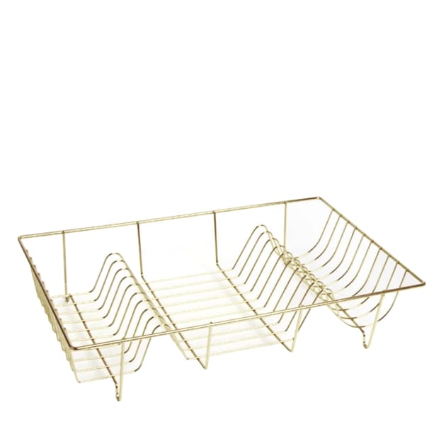 metal rose gold folding dish drainer