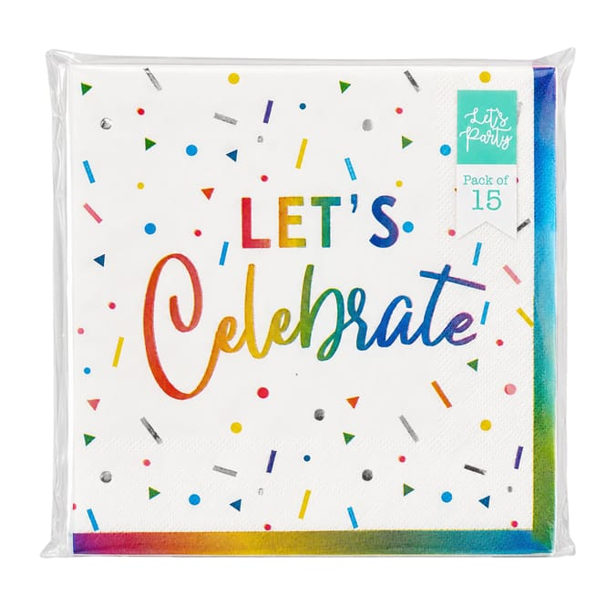 Let's Party Confetti Napkins 15 Pack