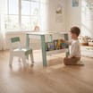 Liberty House Toys Kids Bookshelf Table And Chair - White & Forest Green