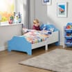 Liberty House Toys Two Tone Toddler Bed and 9 Bin Storage Unit Set - White & Blue