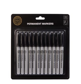 Colvin & Co Permanent Markers Black 12 Pack