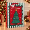 Sleigh Bells Large Green Stripe Gift Bag