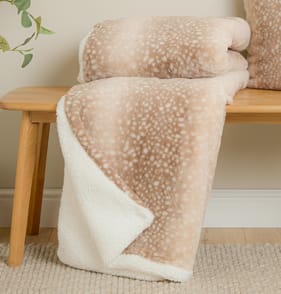 The Winter Warmer Collection Faux Fur Deer Throw 