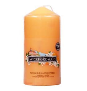 Wickford & Co Scented Small Pillar Candle - Neroli & Cypress