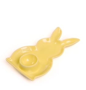 Hoppy Easter Bunny Egg Dip Plate - Yellow