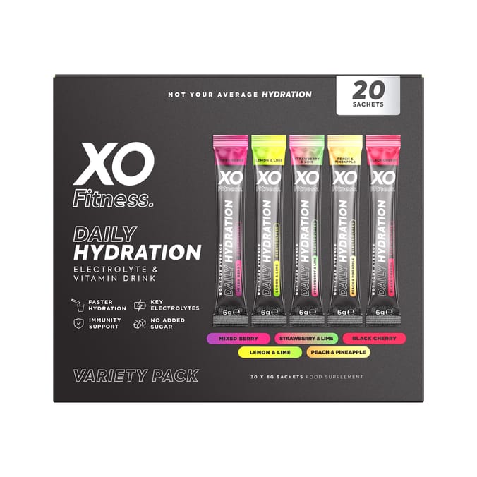 XO Fitness Daily Hydration Electrolyte & Vitamin Drink Sachets 6g x 20 Pack