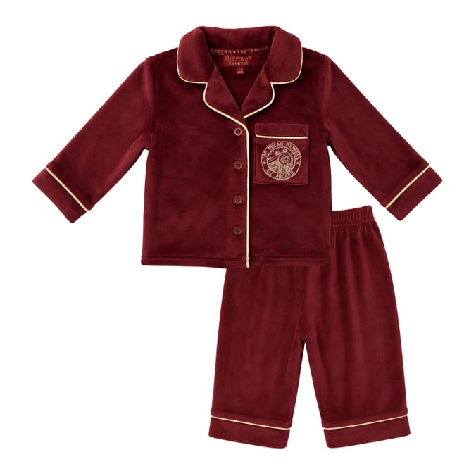Burgundy Polar Express Baby Pyjamas