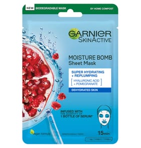 Garnier Moisture Bomb Pomegranate Hydrating Face Sheet Mask Dehydrated Skin