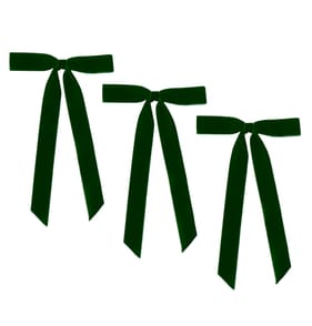 Winter Charm Velvet Long Tail Bow 3 Pack - Green