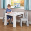 Liberty House Toys Kids Height Adjustable Table and Two Chairs Set - White & Grey