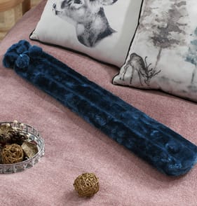 Midnight Bloom Long Hot Water Bottle - Navy