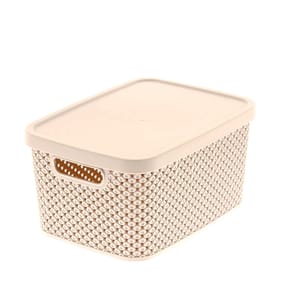 Diamond 3.5L Storage with Lid - Cream