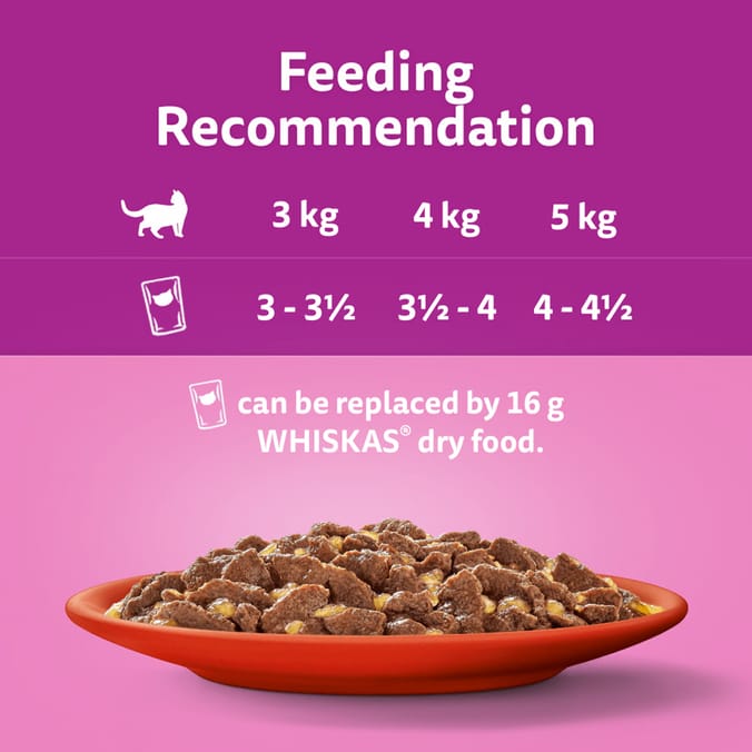 Whiskas Meaty Meals in Jelly 1+ Adult Wet Cat Food Pouches 12 x 85g