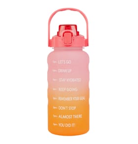  Hydrate 2L Tracker Water Bottle - Pink/Yellow Ombre