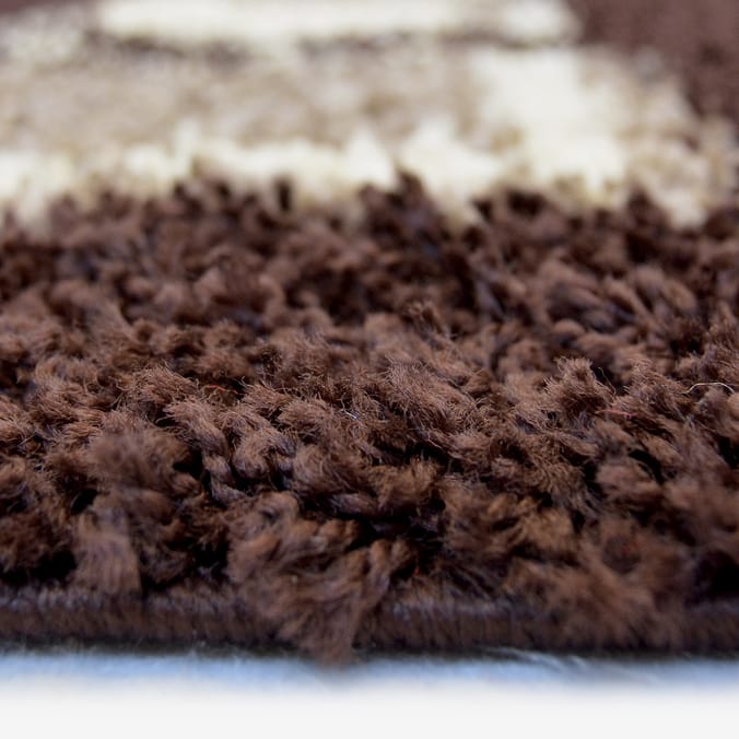 Essentials Verve Shaggy Cube Rug - Chocolate