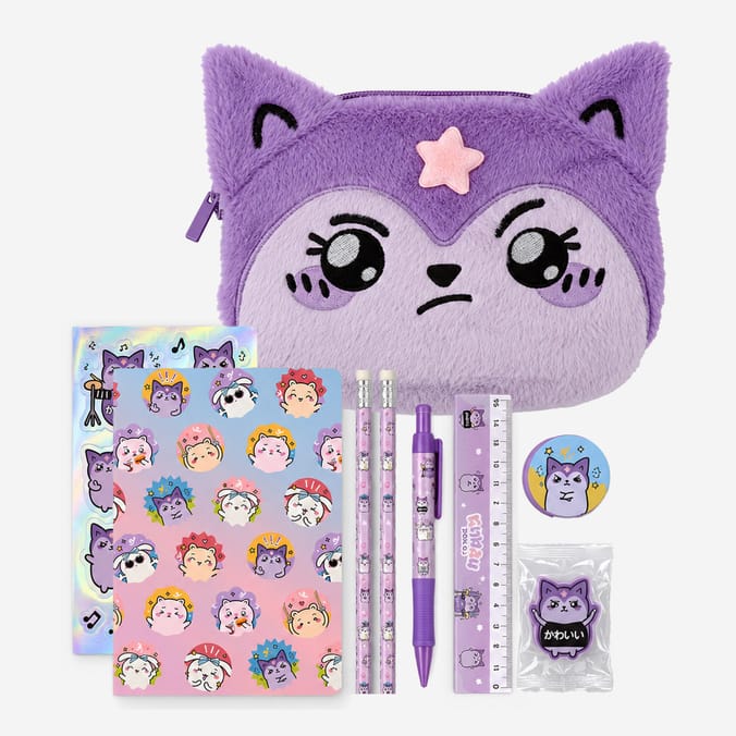 Kawaii Dreamer Plush Stationery Set - Cat