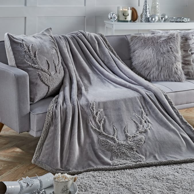 Grey stag throw hot sale