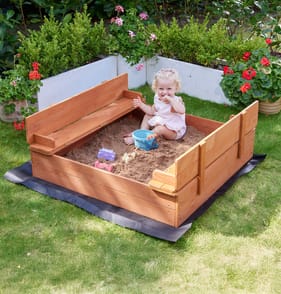 Liberty House Toys Kids Sandpit With Seating And Cover