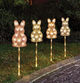 Hoppy Easter 4 Pack Outdoor Bunny Stake Lights